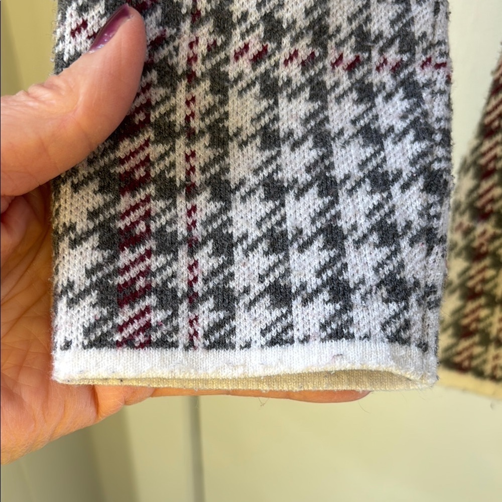 Appleseed's Black and White Cowl Neck Sweater with Houndstooth Design - Picture 4 of 5